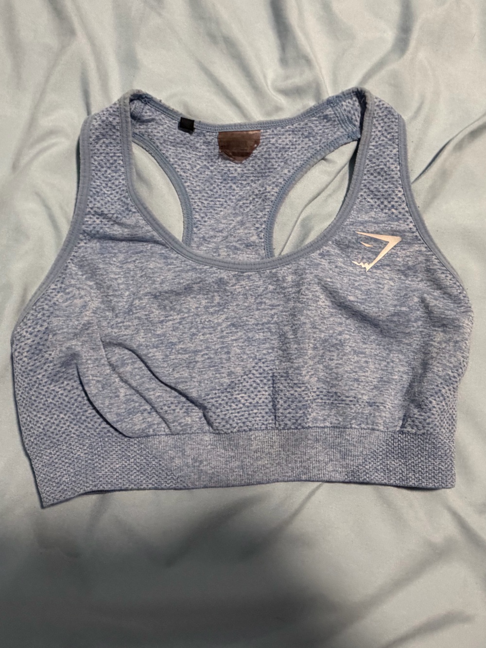 Gymshark Light Blue Heather Seamless Sports Bra